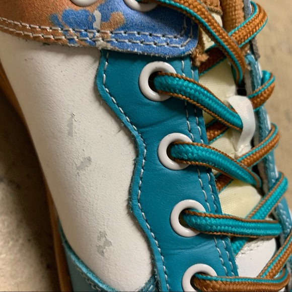 Miskeen Blue & Tan Casual Sneakers Size 11 Skater - Picture 4 of 11